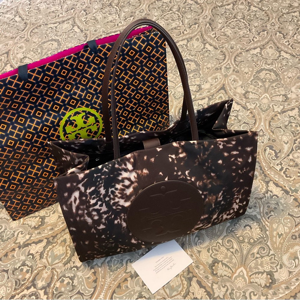 NWOT Tory Burch Ella Print Fall Down Tote Bag - Picture 8 of 16